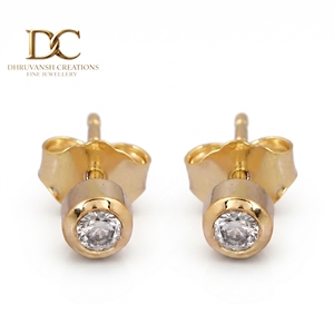 Pendientes de Diamantes Cultivados en Laboratorio con Certificado IGI, Oro Amarillo Sólido de 14 Quilates, Corte Brillante Redondo, Joyería para Mujer, Boda, Fiesta - Product Image 1
