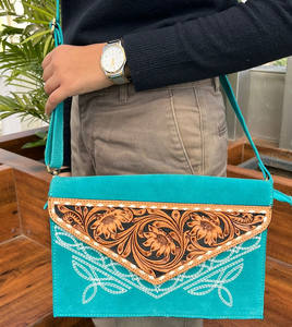 Bolso bandolera de cuero genuino de gran capacidad para mujer - Product Image 3