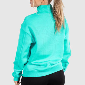 Custom Wholesale rate <b>Half</b> <b>Zip</b> Mock Neck <b>Sweatshirts</b> With Premium Quality <b>Women</b> <b>Half</b> <b>Zip</b> Mock Neck <b>Sweatshirts</b> - Product Image 2