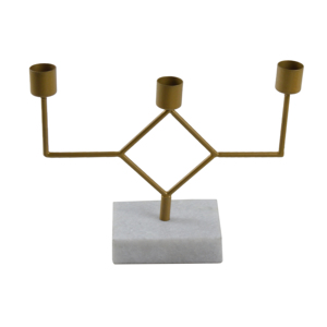 Nouvelle Arrivée 2026 – Bougeoir en Métal Fer Forgé avec Base en Marbre Blanc, Design Branches – Idéal pour la Décoration de Table à Domicile - Product Image 1