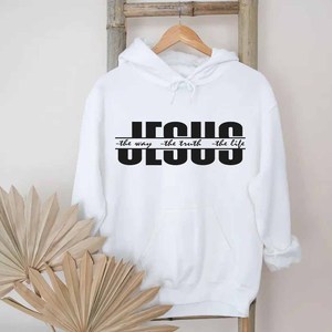 Sweat-shirt à capuche Jésus Dieu Grâce Miséricorde pour Hommes, Femmes et Jeunes, en Coton Polaire French Terry avec Patch en Chenille - Product Image 2