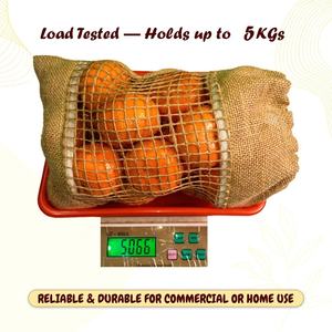 Sac en filet biodégradable en jute naturel avec cordon de serrage, 38x28 cm, réutilisable, 5 KG, sac écologique pour l'épicerie, pour transporter des fruits et légumes frais - Product Image 6