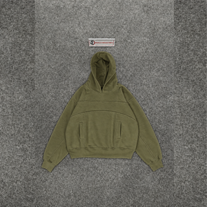 Sudadera con Capucha Verde Oliva Premium para Hombre, Sudadera Holgada con Capucha, Manga Larga, Color Sólido, Forro Polar, Ropa Casual de Otoño, TENDENCIA - Product Image 5