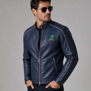 Premium <b>Men</b> Leather <b>Jacket</b> Casual Wear <b>Men</b> Leather <b>Jacket</b> Built With Durable Leather Fabric Comfortable Lining Strong Seams - Product Image 1