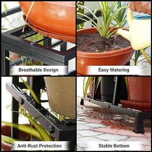 Precios Directos de Fábrica, Macetero de Metal Negro para Decoraciones de Boda, Macetas para Balcón/Sala de Estar, Soporte para Macetas - Product Image 3