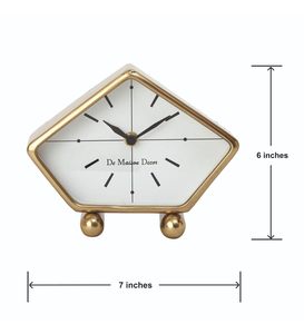 Horloge de bureau analogique à quartz Art Déco élégante avec fonction snooze, construction métallique, design classique - Product Image 5