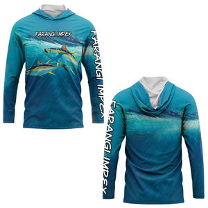 Camiseta de Pesca de Atún, Mahi y Tarpon, Manga Larga, Protección UV UPF, Jersey con Capucha para Caza, Venta al Por Mayor Directo de Fábrica - Product Image 4