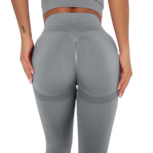 Custom Logo Women's Gym Fitness Yoga Pants High Waist <b>Butt</b> <b>Lift</b> <b>Leggings</b> Elastic Casual Style Knitted Fabric Mid Waist Seamless - Product Image 1