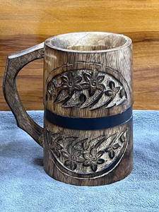 แก้วทำจากไม้ที่ทำด้วยมือสำหรับใส่เครื่องดื่มกาแฟที่แสนสบาย - Product Image 2