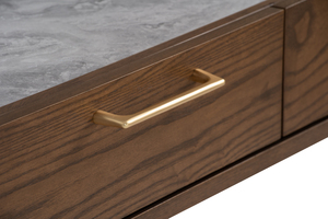 Mid-century inspired writing <b>desk</b> with three drawers and a long-lasting melamine finish, ideal for <b>study</b> or office setups. - Product Image 4