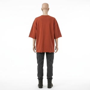 Camiseta Oversize Roja Oxidada para Hombre Estilo <span class=keywords><strong>Bape</strong></span>, Ropa para Hombre, Camisetas para Hombre, Proveedor Mayorista, <span class=keywords><strong>Precio</strong></span> Bajo - Product Image 4