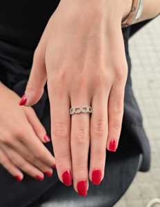 Bague empilable cubaine en or massif 14 carats et argent 925, avec diamant de laboratoire rond pavé, style minimaliste à maillons gourmette, bijoux d'anniversaire, fabrication artisanale - Product Image 4