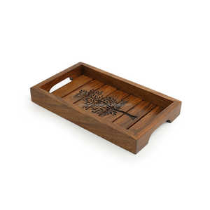 ถาดไม้ออกแบบได้ตามที่ต้องการมีเอกลักษณ์พร้อมด้ามจับคู่สำหรับตกแต่งบ้านรับประทานอาหารโอกาสที่ให้เป็นของขวัญ - Product Image 5