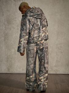 Ensemble de survêtement unisexe décontracté streetwear grande taille léger respirant uni avec fermeture éclair et cordon de serrage à capuche, 2 pièces, design 2026 - Product Image 4