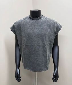 เสื้อยืดแขนสั้นผู้ชายใหม่ ผ้าฝ้ายออร์แกนิค 100% 240 GSM เป็นมิตรกับสิ่งแวดล้อม คุณภาพแบบ Acid Wash ทรงปกติ - Product Image 1
