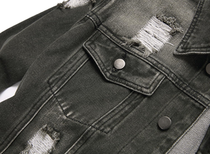 Veste en jean surdimensionnée pour homme, en coton lavé, écologique, respirante, style streetwear décontracté pour l'hiver, veste en jean OEM - Product Image 3