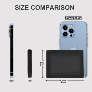 Portefeuille fin pour homme avec blocage RFID, porte-cartes de visite, poche avant et fenêtre d'identification – Cadeau idéal pour les hommes d'affaires - Product Image 3