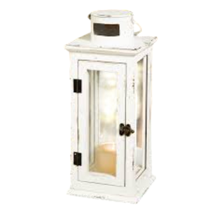 Lanterne blanche porte-bougie suspendue en bois de style farmhouse, décorative pour l'extérieur, pour décoration de mariage, lanterne porte-bougie hurricane - Product Image 1