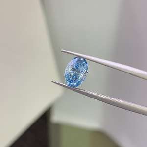 Diamants en vrac ovales de 1,06 ct, couleur bleu intense fantaisie, certifiés IGI, clarté VVS, cultivés en laboratoire CVD, pour la joaillerie – Vente en gros - Product Image 1