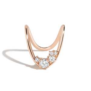 Anillo de Oro Sólido de 10K, 14K, 18K con Diamantes Cultivados en Laboratorio, Engaste de Garras, Curva Profunda, 15mm de Ancho, Forma de V, Bandas Apilables, Personalizado, Precio de Fábrica B2B - Product Image 5