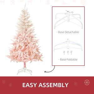 Albero di Natale a Matita Rosa da 2,1 m con Supporto in Metallo, Albero Artificiale in PET ad Apertura Automatica per Decorazioni Natalizie Domestiche - Product Image 5