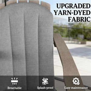 Set di 4 Cuscini Grigi per Sedie da Esterno, Cuscini per Sedie da Giardino e Terrazza - Product Image 2