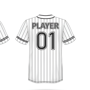 Maillot de baseball imprimé de haute qualité unisexe à boutons sur le devant, à rayures fines, en polyester, manches courtes, 100 % coton, 140 g/m², poids lourd, pour adultes - Product Image 6
