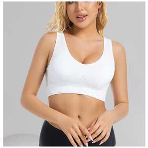 Soutien-gorge de sport sans couture pour femme, respirant, sans armatures, bretelles réglables, haut de yoga - Product Image 5