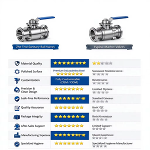 ISO-Certified SS316/SS333L 4'' Manual Sanitary Ball Valves <b>PTFE</b> Sealing Gas/Water/Oil Tri-clamp Tube End ZT-4HMT Model 1 Year - Product Image 1