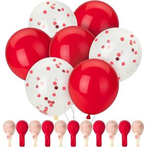 Palloncini Rossi e con Coriandoli da 12 Pollici, Confezione da 54 Palloncini per Feste di Compleanno - Product Image 1