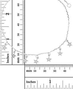 Bracciale a catena con stella pendente in Zirconia cubica in argento Sterling o argento Sterling placcato oro 14k | Macacy's - Product Image 3