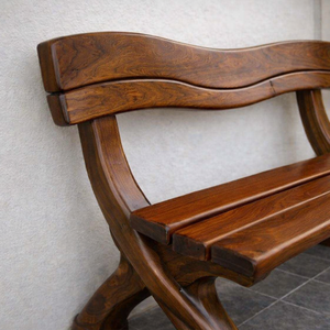 Banc d'extérieur Luxali Price Factory, magnifique, artisanal, en noyer massif, design moderne, écologique, durable, 3 places. - Product Image 4