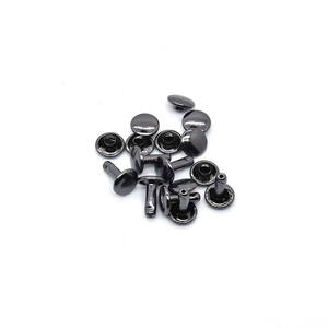 OEM 2026 Custom Gold Round Flat Head Single Hollow <b>Rivet</b> Double Cap Brass Tubular Stud Button for Shoe Bag garment eyelets - Product Image 6