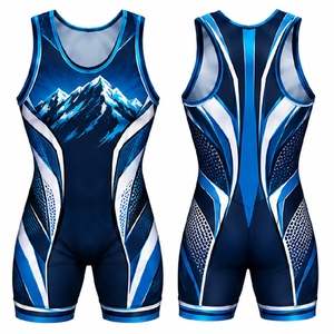 Wholesale Custom Wrestling <b>Singlets</b> Printed Wrestling Uniforms Lightweight Performance Sportswear Supplier - Product Image 6