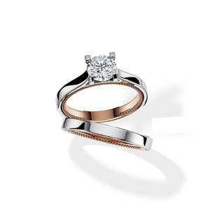 Bague de fiançailles classique en diamant rond brillant pour femme, plaqué or 14 carats, pierre cultivée en laboratoire certifiée IGI, KRISHNAVII KRR-275 - Product Image 3