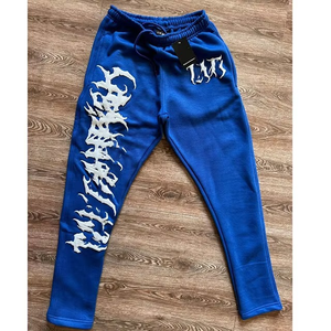 Chándal Personalizado con Estampado Puff para Hombre, de Forro Polar de Algodón Grueso, Pantalones Anchos de Pierna Ancha - Product Image 6