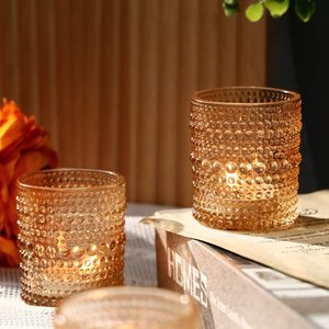 7.5oz 5.8oz Handmade Environment-Friendly Modern Glass Tealight <b>Candle</b> Jar Holder <b>Small</b> Clear Mini Table Centerpiece Home - Product Image 4