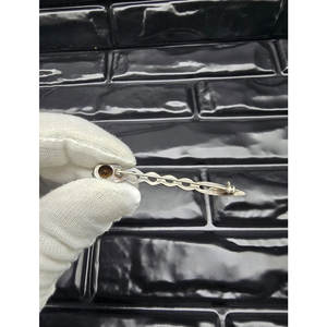 Pin de Kilt Tradicional Escocés de Mediados de Siglo, Decorativo, de Plata de Ley con Cuarzo Ahumado, 64 mm de Largo - Product Image 4