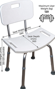 Aluminum Alloy Modern Shower Chair <b>Height</b> <b>Adjustable</b> Shower Seat Elderly Disabled Bath <b>Stool</b> non Skid feet DIY No Tools required - Product Image 4