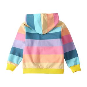 Sweat-shirt à capuche zippé pour enfants, garçons et filles, imprimé arc-en-ciel, en coton, à manches longues, coupe-vent, séchage rapide, décontracté - Product Image 4