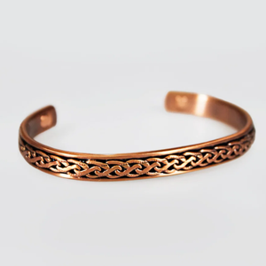 Heritage Hand Crafted Interwoven Wave Art <b>Engraved</b> Copper Jewelry <b>Bangle</b> Handmade Metal Jewelry Promotional Novelty Gift - Product Image 1