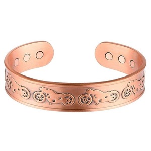Bracelet en cuivre massif fait main, ajustable, manchette ouverte, bracelet de guérison, bijou de mode pour homme, cadeau - Product Image 3