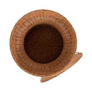 Beautiful Rattan <b>Storage</b> <b>Side</b> <b>Table</b> Handwoven Wicker Drum Stool With Removable Lid Round Accent Furniture For Living Room - Product Image 4