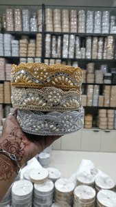 Dentelles brodées de perles élégantes, garnitures perlées pour vêtements de mariée, robes de couture, embellissements artisanaux, fournitures de couture - Product Image 2