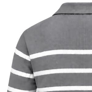 Pull en tricot rayé pour homme, col zippé, manches longues, épais, respirant, décontracté, en laine, pour l'automne - Product Image 4