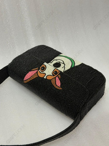 Pochette de soirée OEM noire ornée de perles, motif chien Terrier, avec doublure en satin, pour marque privée, vente en gros et exportation - Product Image 5