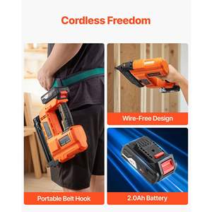 Clavadora Neumática Inalámbrica de Calibre 18, 20 V, Funciona con Batería, 500 Clavos, Cargador de Iones de Litio de 2.0 Ah, Profundidad de Clavado Ajustable para el Hogar - Product Image 5