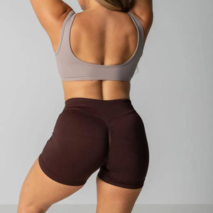 Shorts de yoga sans coutures pour femmes, taille haute, doux, extensibles, respirants, pour fitness, gym, course à pied, anti-transpiration, tenue active d'été - Product Image 2