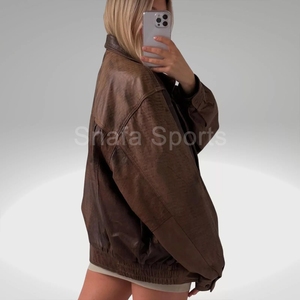 Custom made New Design Wholesale Leather Jackets Solid Color Women Leather Jackets Low MOQ Breathable Streetwear Jackets - Product Image 3