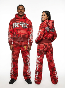 Conjunto Deportivo de Primera Calidad con Camuflaje, Logotipo Personalizado, Transpirable, Estampado, 100% Algodón, Sudadera con Capucha y Pantalones, Unisex, Ropa Casual de Calle - Product Image 6